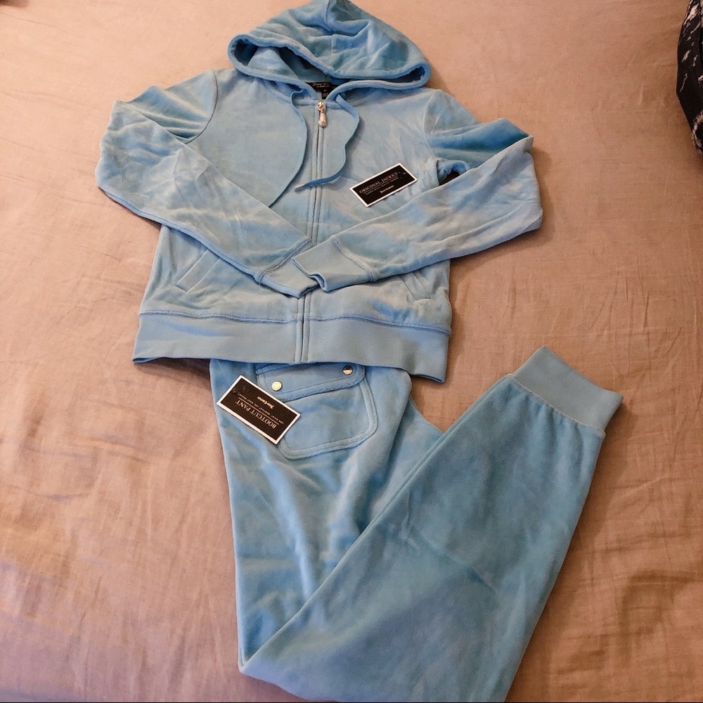 NWT Juicy Couture Light Blue Track Set size S
